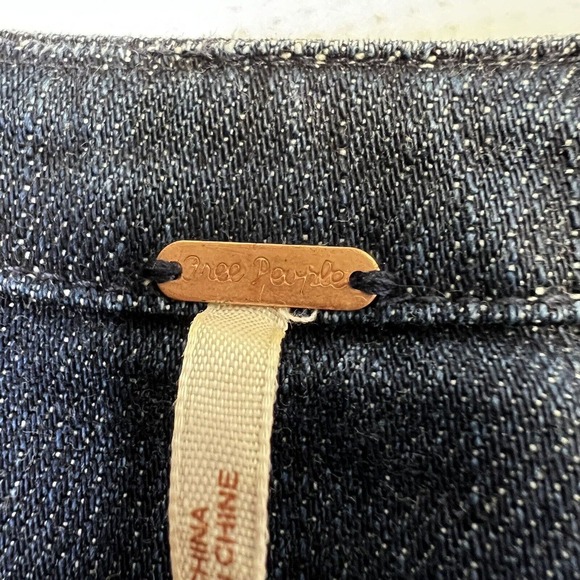 Free People Tunic Denim Soft Denim Lace Up Blue Indigo Small - Picture 10 of 13